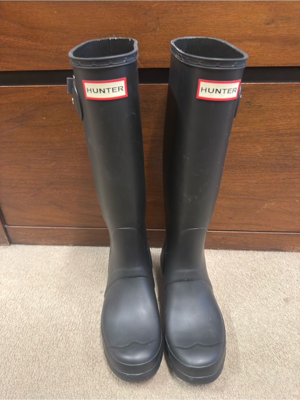 Hunter Original Tall Matte Black Rain Boots - Women's Size 7 Excellent